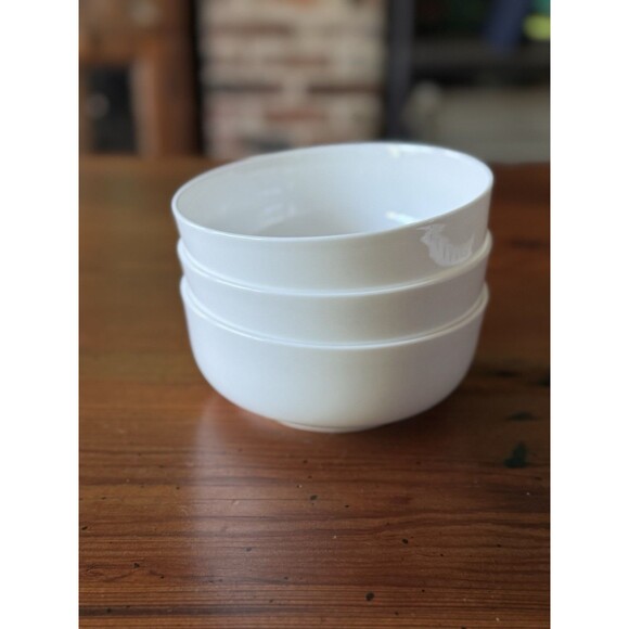 Gibson Elite Cereal Bowl Genuine Bone China Set Of 3 6" White MINT - Picture 5 of 9